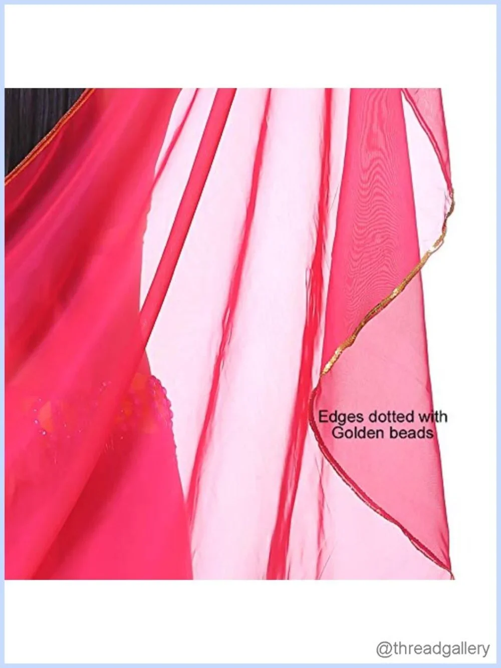 Lightweight Semicircle Chiffon Scarf Shawl Veil Belly Dance Costume Sequin Trim